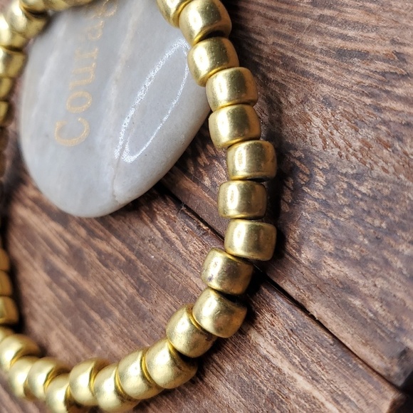 B2709 vermeil nugget beaded bracelet - Picture 2 of 2